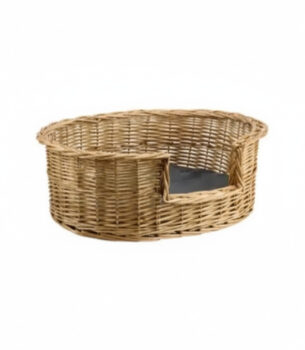 Handwoven Small Oval Wicker Dog Bed