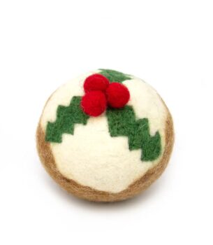 Christmas Pudding Felt Cat Toy
